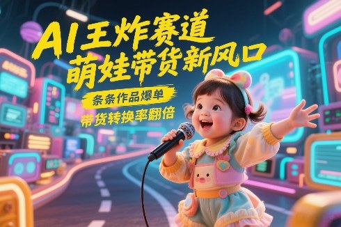 AI王炸赛道，萌娃带货新风口，条条作品爆单，带货转换率翻倍，核心逻辑拆解-龙部落