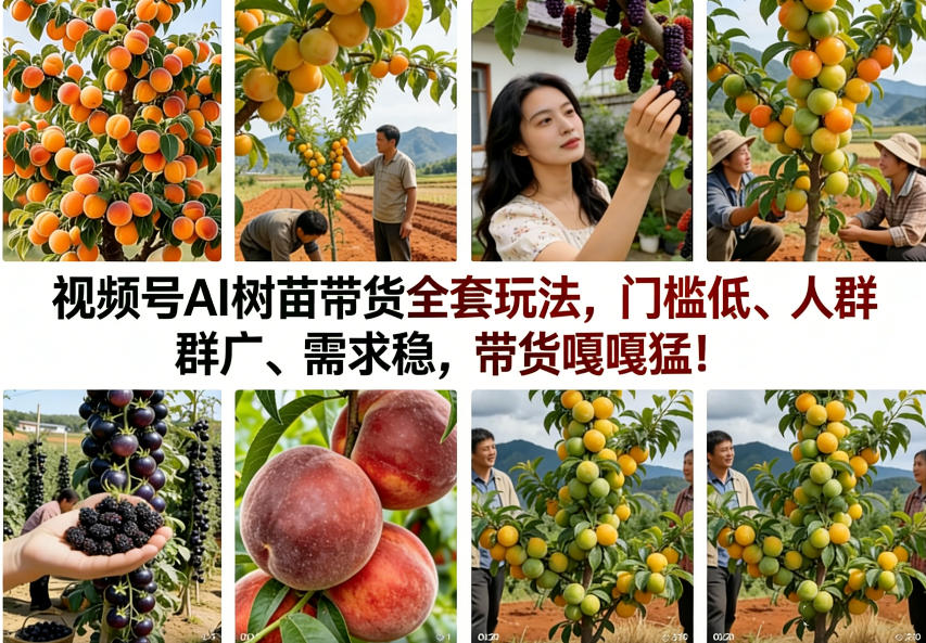 视频号AI树苗带货全套玩法，门槛低、人群广、需求稳，带货嘎嘎猛！（更新0908）-龙部落