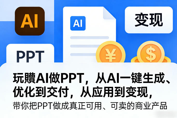 玩賺AI做PPT，从AI一键生成、优化到交付，从应用到变现，带你把PPT做成真正可用、可卖的商业产品（更新0401）-龙部落