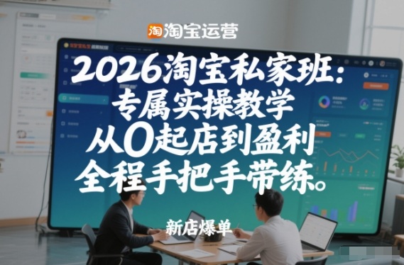 2026淘宝私家班：专属实操教学，从0起店到盈利，全程手把手带练（更新）-龙部落
