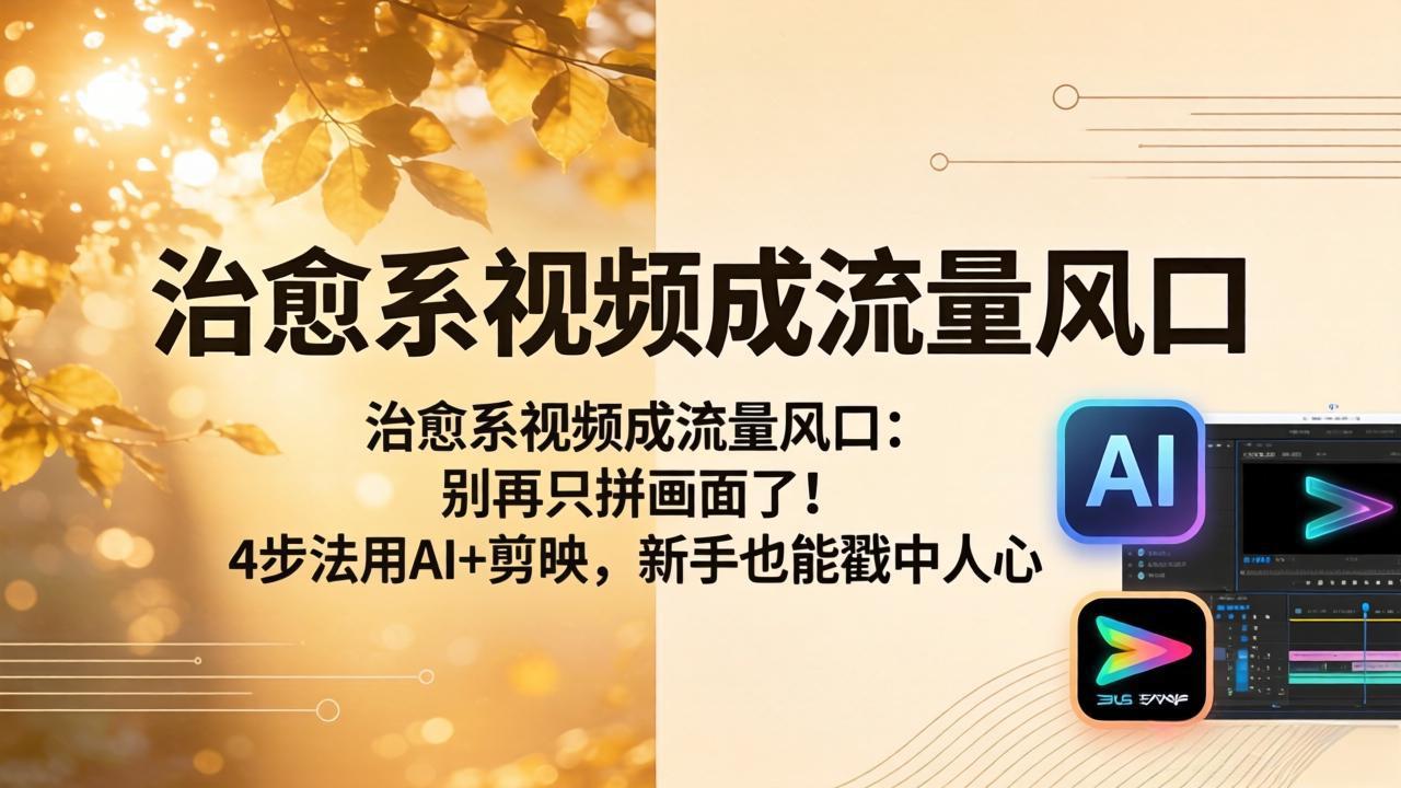 治愈系视频成流量风口：别再只拼画面了！4步法用AI+剪映，新手也能戳中人心-龙部落