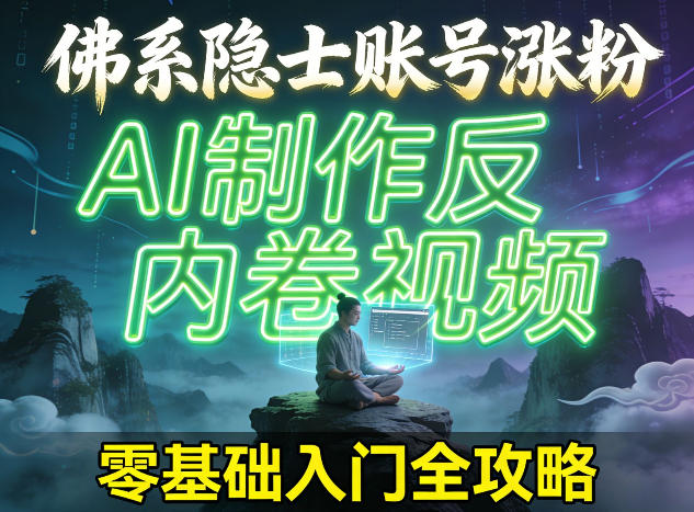 佛系隐士账号涨粉，AI制作反内卷视频，零基础入门全攻略-龙部落