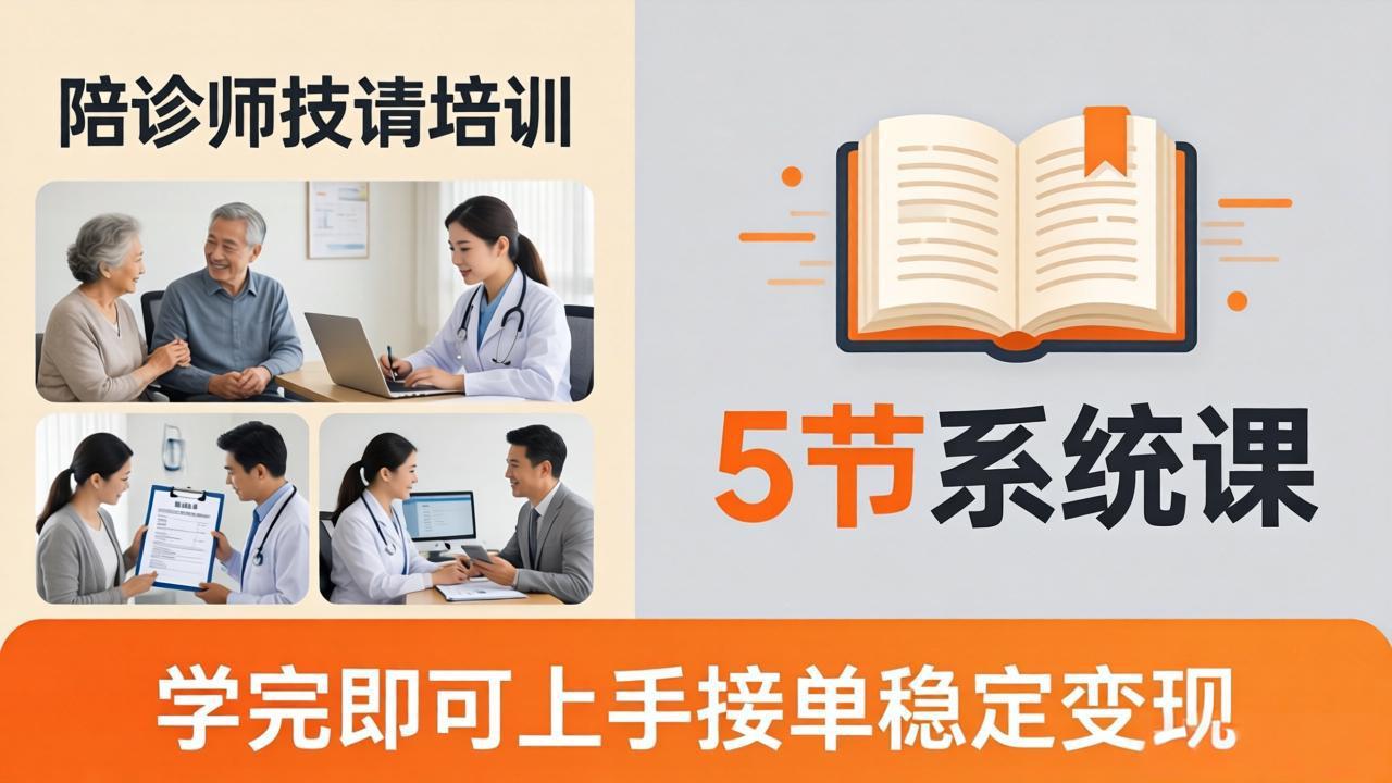 想做陪诊师不知从何下手？5节系统课教你掌握核心技能，学完即可上手接单稳定变现-龙部落