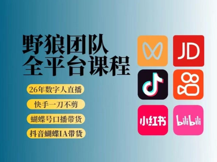 野狼团队2026新版全平台短视频带货教学，打开流量突破口，开始Ai带货（更新26年3月20日）-龙部落