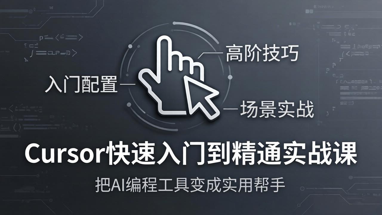 Cursor快速入门到精通实战课：入门配置+高阶技巧+场景实战，把AI编程工具变成实用帮手-龙部落