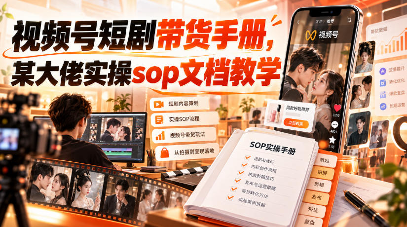 视频号短剧带货手册,某大佬实操sop文档教学-龙部落