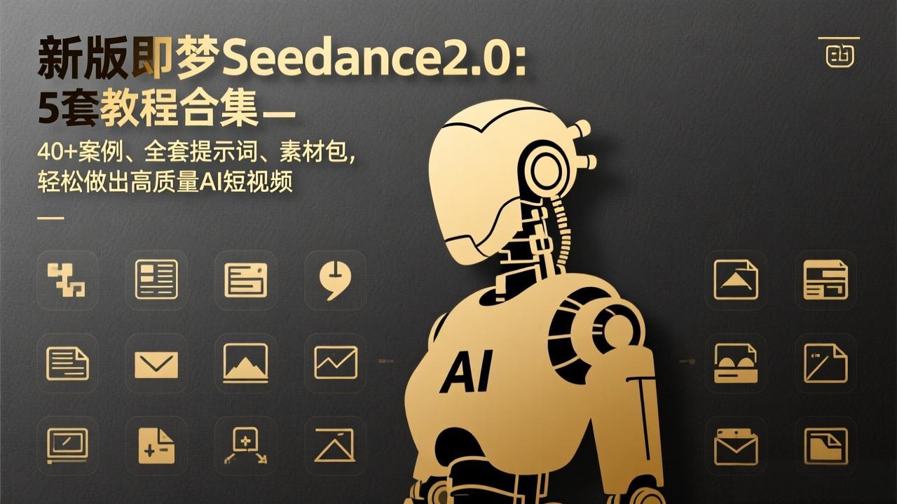 新版即梦Seedance2.0：5套教程合集，40+案例、全套提示词、素材包，轻松做出高质量AI短视频-龙部落