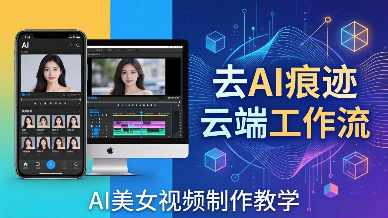 AI美女视频制作教学：去AI痕迹，云端工作流出图，手机电脑均可，不需要配置-龙部落