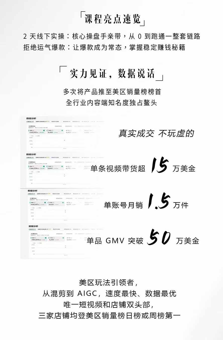 图片[2]-AIGC×TikTok美区短视频带货线下课；两天一夜完整回放，12小时高清视频收录头部操盘手全流程教学-龙部落