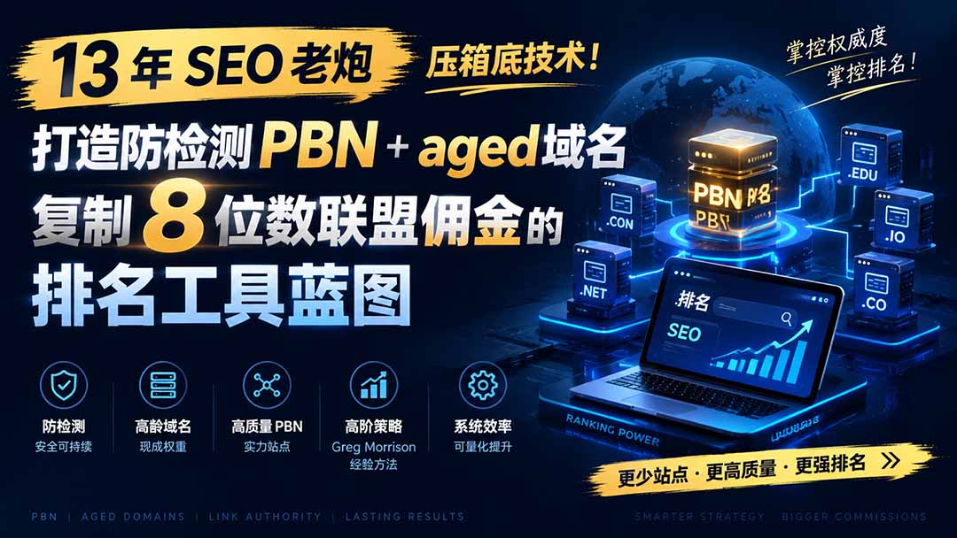 13 年 SEO 老炮压箱底技术!打造防检测 PBN+aged 域名,复制 8 位数联盟佣金的排名工具蓝图【原创双语字幕】-龙部落