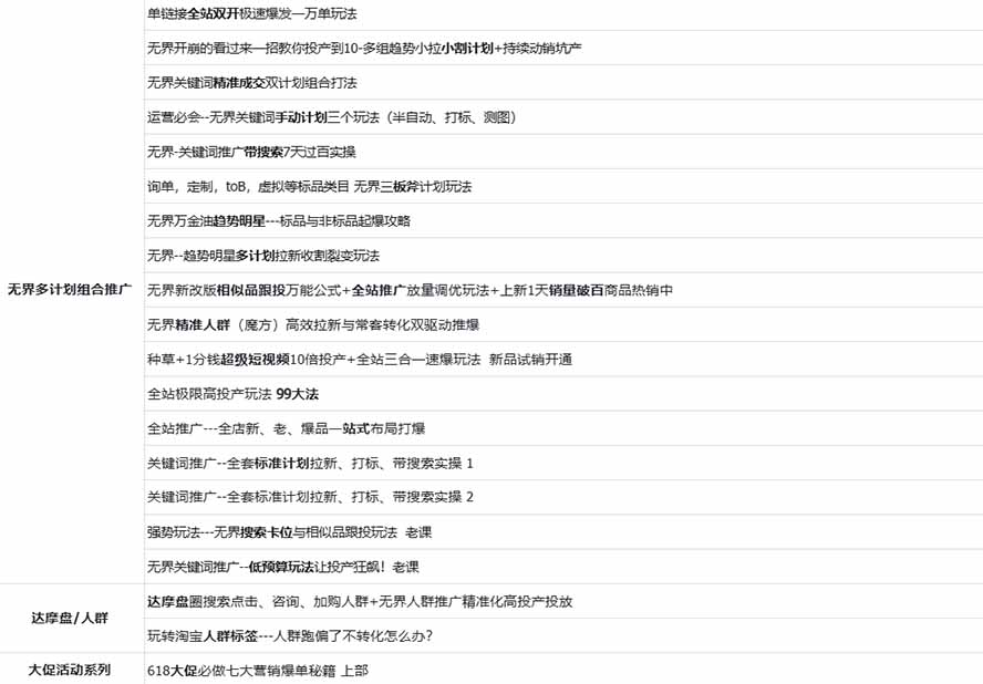 图片[2]-2026淘天开单秘籍PRO实战陪跑课程：全套落地运营玩法，一站式解决淘宝流量低、不出单难题(更新260823-龙部落