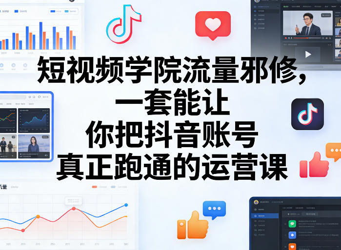 短视频学院流量邪修，一套能让你把抖音账号真正跑通的运营课-龙部落