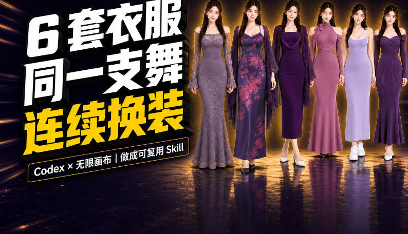 同一支舞,6套衣服按顺序切换:我把服装换装视频做成了一个Skill-龙部落