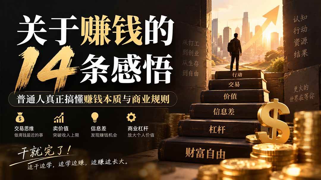 （20384期）付费文章：关于賺钱的14条感悟关于赚钱的14条感悟：普通人真正搞懂赚钱本质与商业规则-龙部落