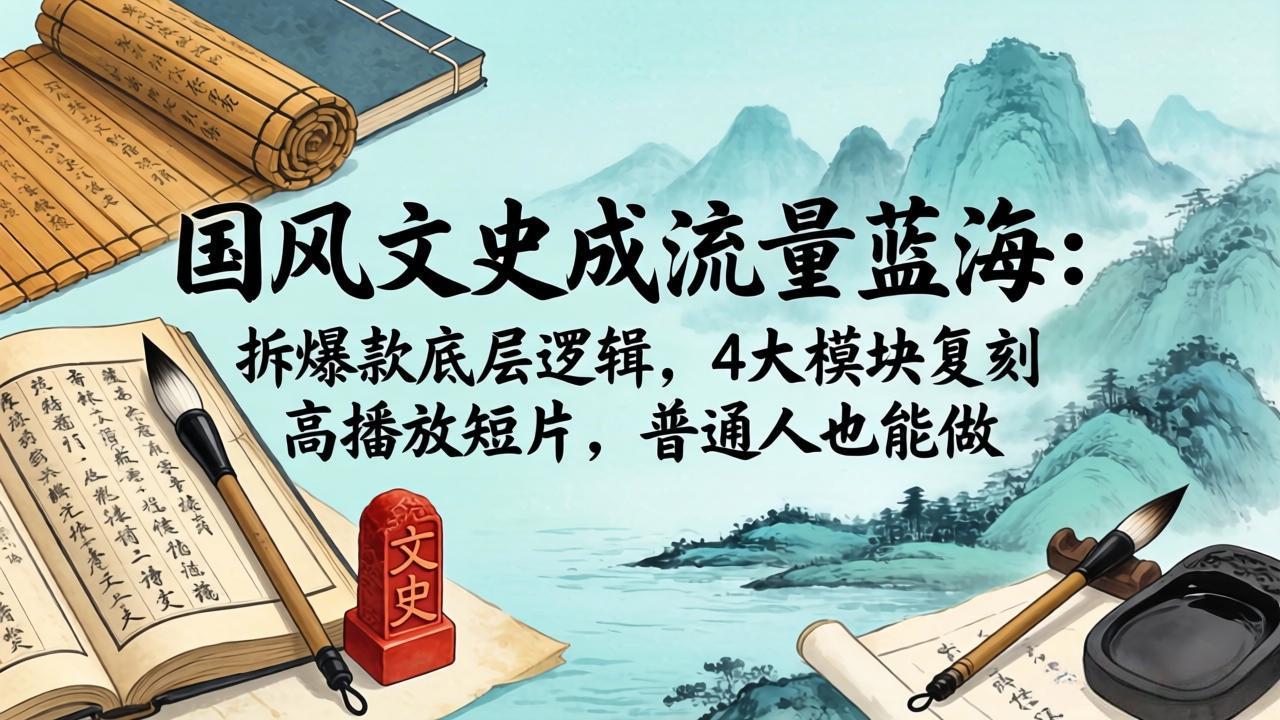 国风文史成流量蓝海：拆爆款底层逻辑，4大模块复刻高播放短片，普通人也能做-龙部落
