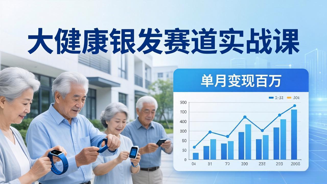 大健康银发赛道实战课：拆解视频号线索型 IP 单月变现百万逻辑，教你精准获客高效变现-龙部落