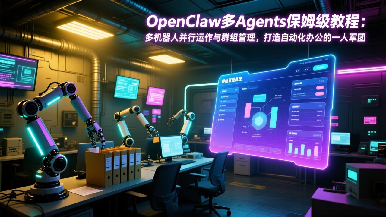 OpenClaw多Agents保姆级教程：多机器人并行运作与群组管理，打造自动化办公的一人军团-龙部落