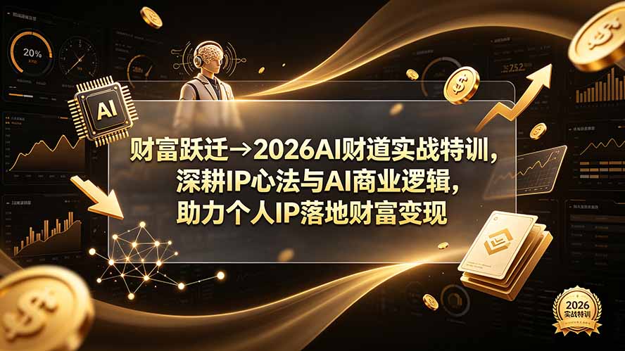 财富跃迁→2026AI财道实战特训,深耕IP心法与AI商业逻辑,助力个人IP落地财富变现-龙部落