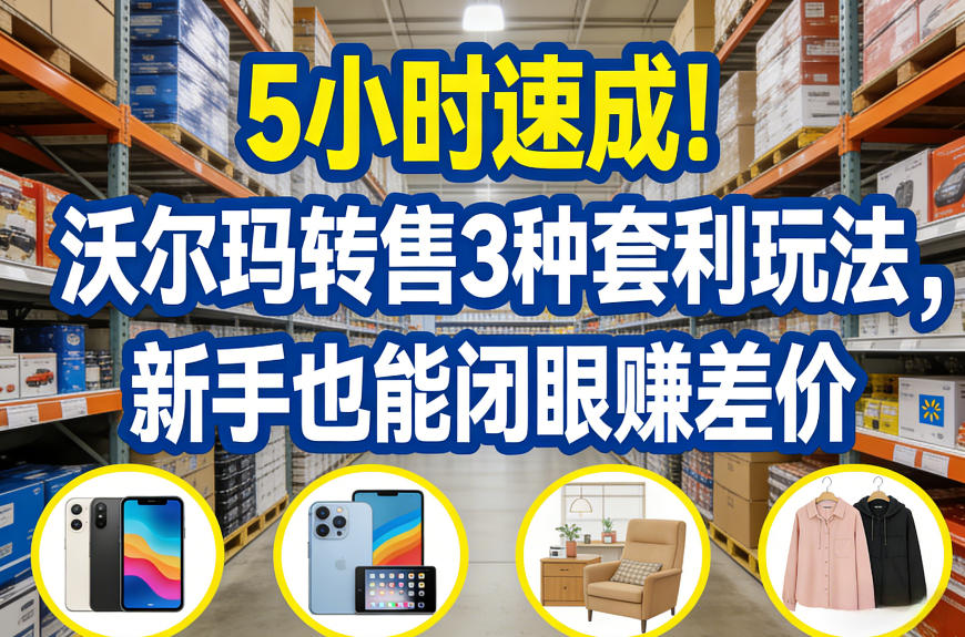 5小时速成！沃尔玛转售3种套利玩法，新手也能闭眼賺差价-龙部落