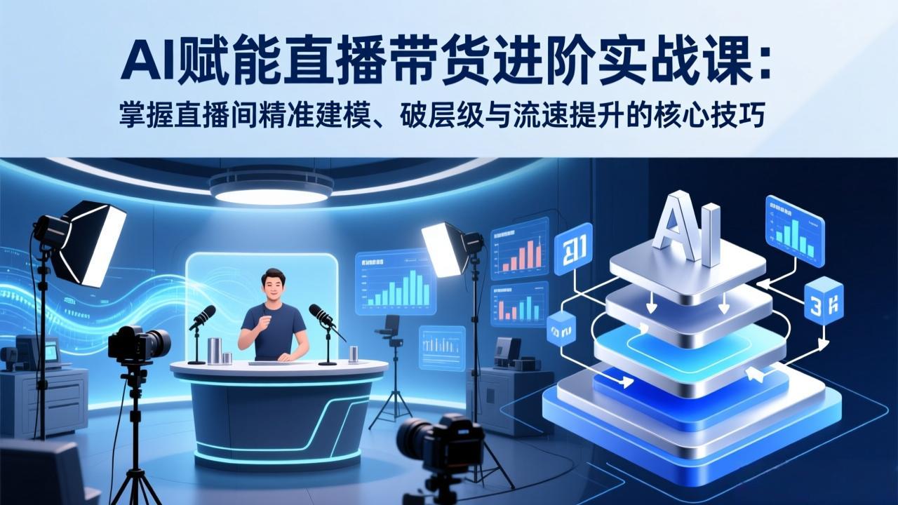 AI赋能直播带货进阶实战课：掌握直播间精准建模、破层级与流速提升的核心技巧-龙部落