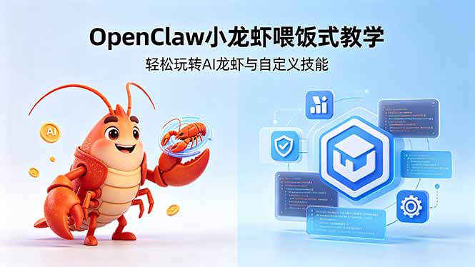 不用懂技术！OpenClaw小龙虾喂饭式教学，轻松玩转AI龙虾与自定义技能-龙部落