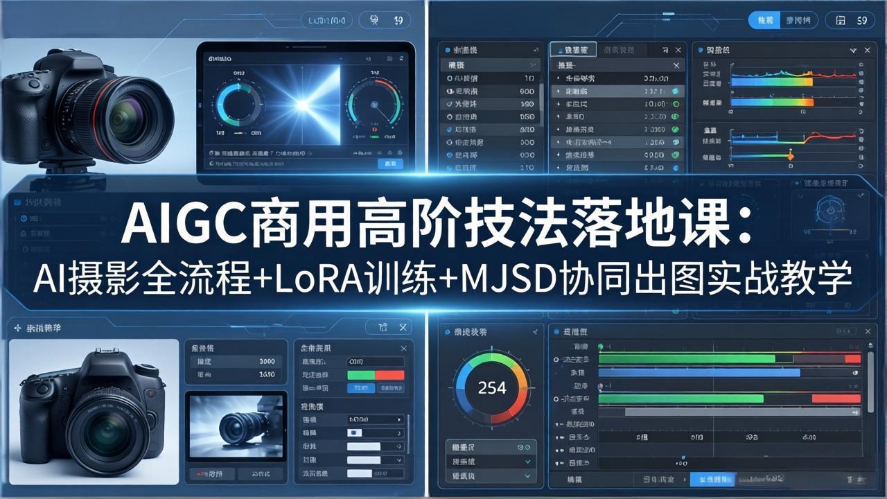 AIGC商用高阶技法落地课：AI摄影全流程+LoRA训练+MJSD协同出图实战教学-龙部落