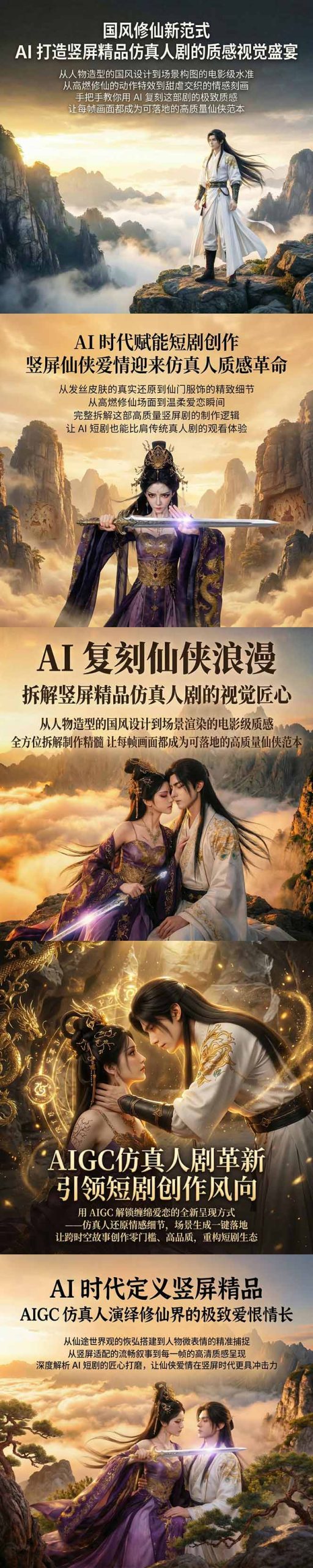AIGC 仿真人短剧创作革新，解锁仙侠爱恋全新呈现，一键出高质场景，零门槛打造爆款剧集-龙部落