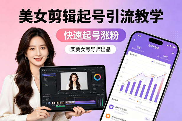 某美女号导师出品：美女剪辑起号引流教学，快速起号涨粉-龙部落