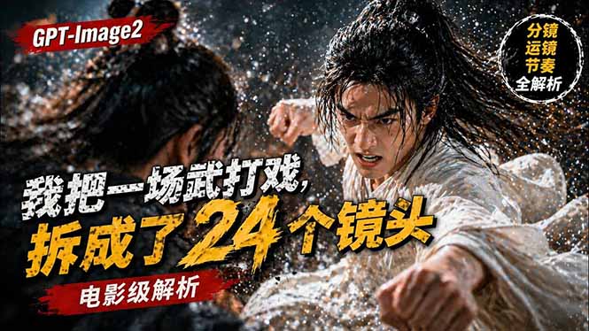 用GPT-Image2，把一段武打对决拆成24个连续镜头，从人物建立、动作衔接、运镜节奏，到情绪爆发-龙部落