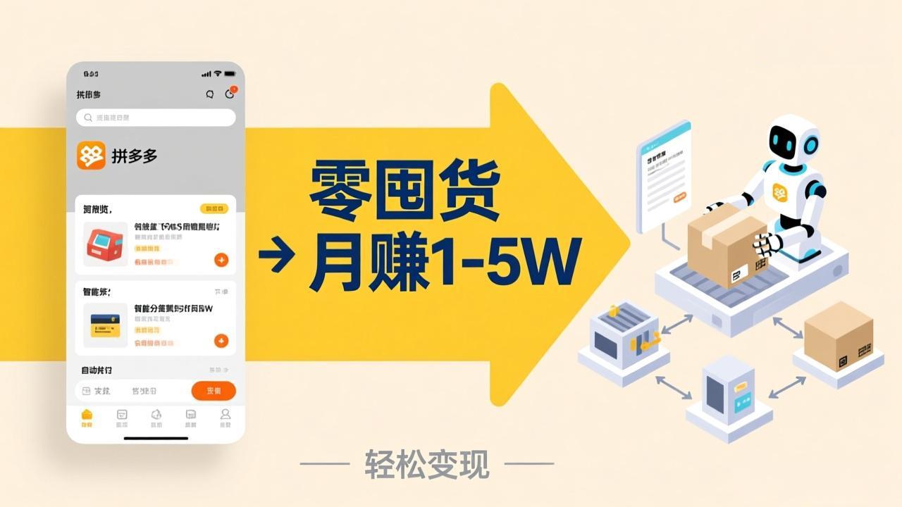 不用囤货不用跑单！拼多多虚拟玩法，机器人管理发货和客服，帮你月赚 1-5W-龙部落