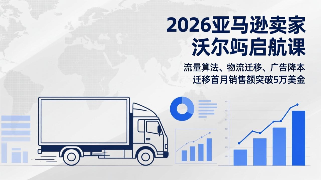 2026亚马逊卖家沃尔玛启航课，流量算法、物流迁移、广告降本，迁移首月销售额突破5万美金-龙部落