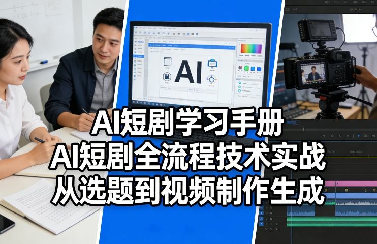AI短剧学习手册，AI短剧全流程技术实战，从选题到视频制作生成-龙部落