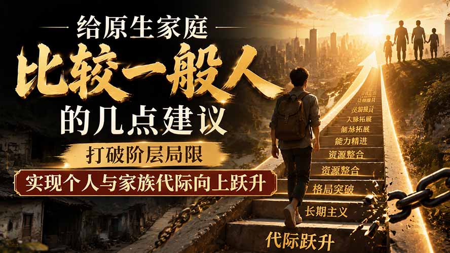 付费文章：给原生家庭比较一般人的几点建议，打破阶层局限，实现个人与家族代际向上跃升-龙部落