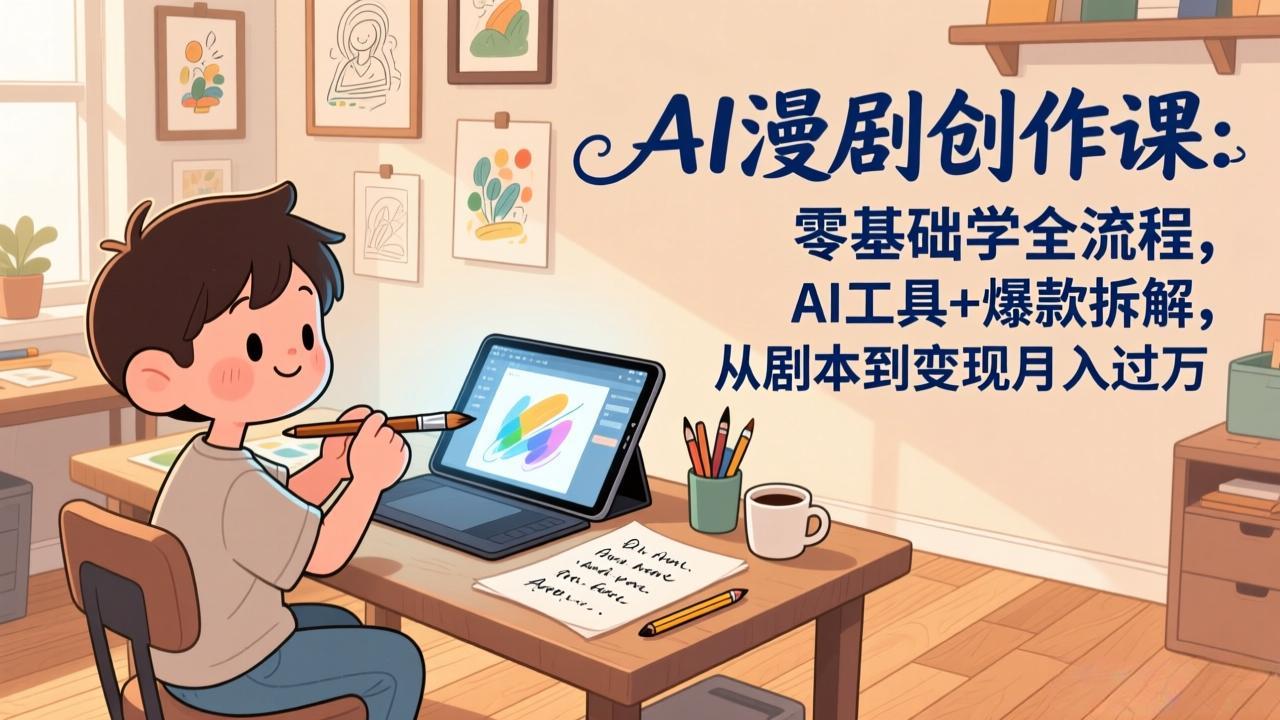 AI漫剧创作课:零基础学全流程,AI工具+爆款拆解,从剧本到变现月入过万-龙部落