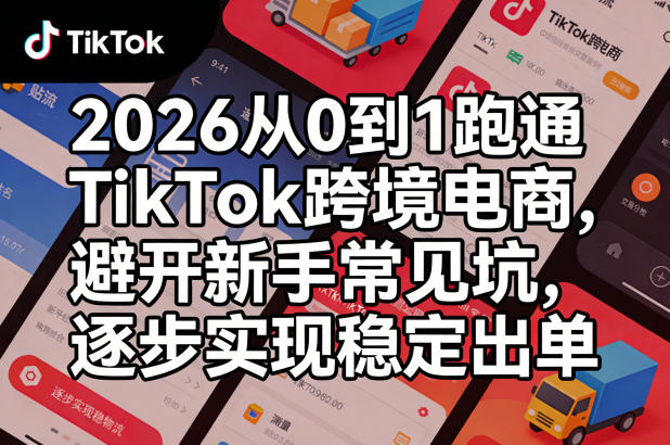 2026从0到1跑通TikTok跨境电商，避开新手常见坑，逐步实现稳定出单-龙部落