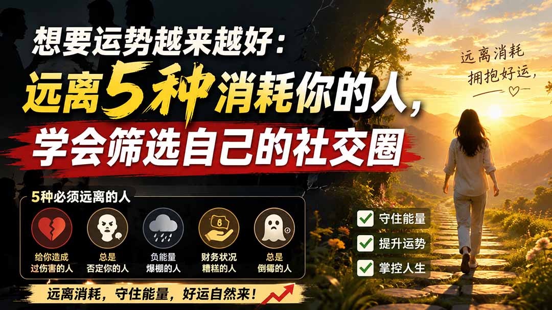 付费文章：想要运势越来越好：远离5种消耗你的人，学会筛选自己的社交圈-龙部落