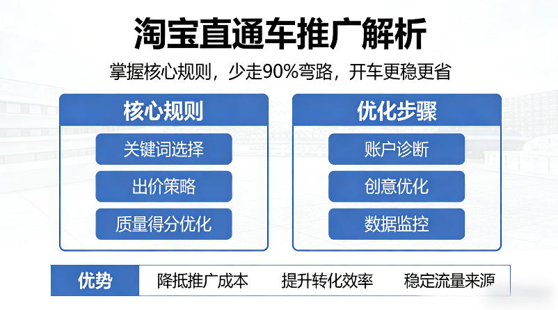 淘宝直通车推广解析，掌握核心规则，少走90%弯路，开车更稳更省-龙部落