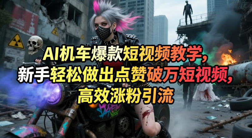 AI机车爆款短视频教学，新手轻松做出点赞破万短视频，高效涨粉引流-龙部落