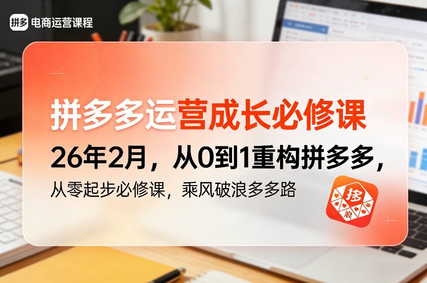 拼多多运营成长必修课26年2月,从0到1重构拼多多,从零起步必修课,乘风破浪多多路-龙部落