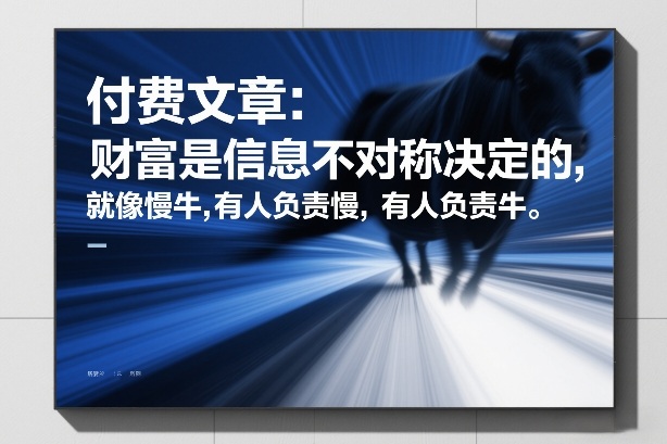 付费文章:财富是信息不对称决定的,就像慢牛,有人负责慢,有人负责牛-龙部落