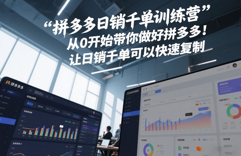 拼多多日销千单训练营，从0开始带你做好拼多多，让日销千单可以快速复制(更新26年2月)-龙部落