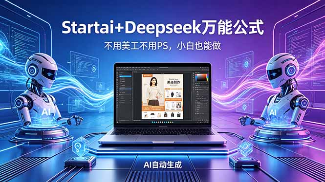 AI自动做电商详情页：Startai+Deepseek万能公式，不用美工不用PS，小白也能做-龙部落