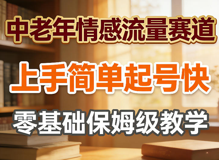 中老年情感流量赛道，上手简单起号快，零基础保姆级教学-龙部落
