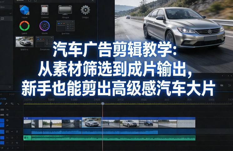 汽车广告剪辑教学：从素材筛选到成片输出，新手也能剪出高级感汽车大片-龙部落