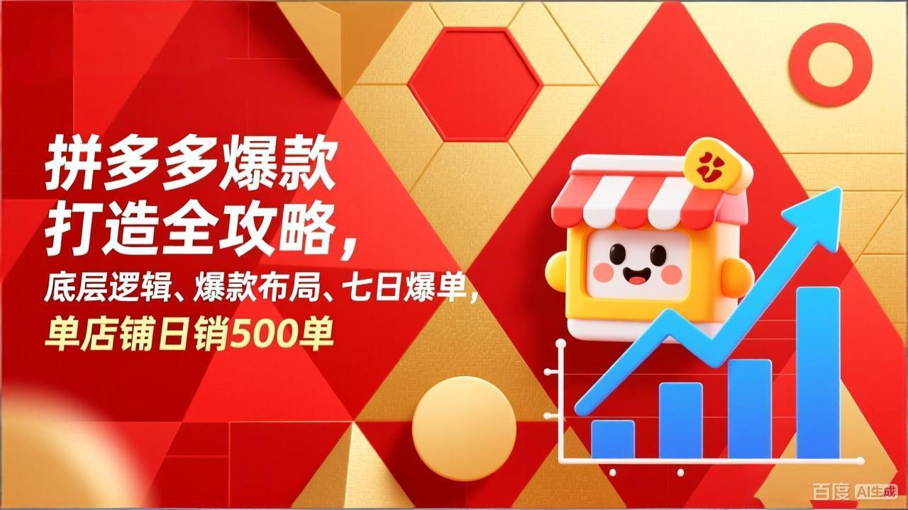 拼多多爆款打造全攻略，底层逻辑、爆款布局、七日爆单，单店铺日销500单-龙部落