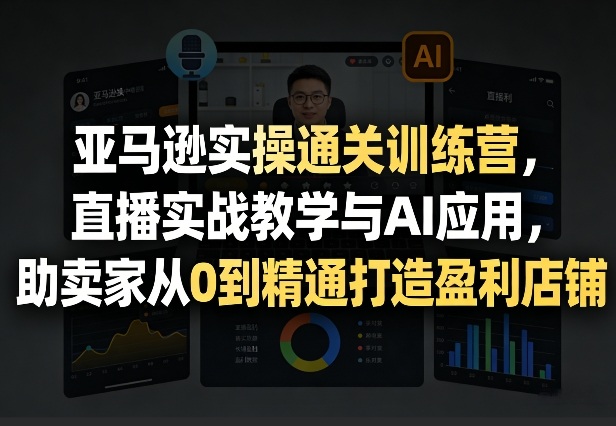 亚马逊实操通关训练营，直播实战教学与AI应用，助卖家从0到精通打造盈利店铺（更新4月2日）-龙部落