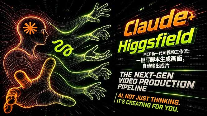 Claude+Higgsfield MCP新一代AI视频工作流：一键写脚本生成画面，自动输出成片-龙部落