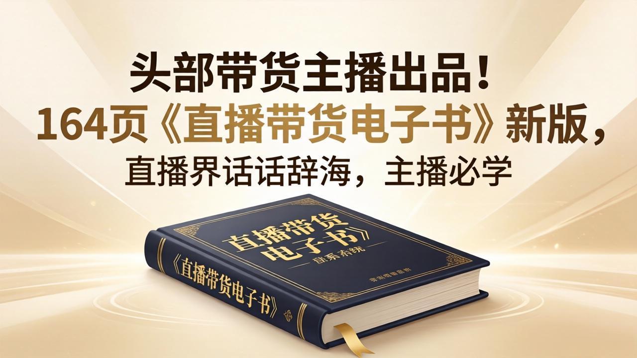 头部带货主播出品！164页《直播带货电子书》新版，直播界话术辞海，主播必学-龙部落
