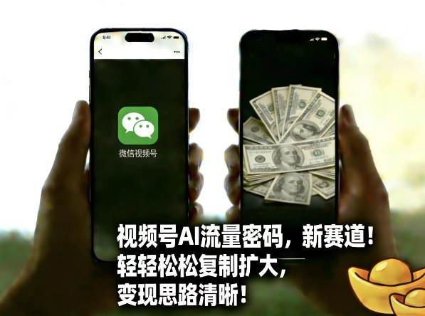 视频号AI流量密码新赛道，轻轻松松复制扩大，变现思路清晰-龙部落