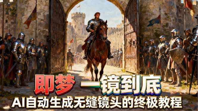 即梦AI一镜到底终极教程，智能补帧+运镜技巧，AI自动生成无缝丝滑长镜头高效出片-龙部落